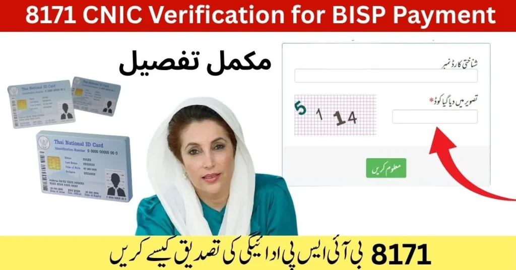 8171 CNIC verification, BISP CNIC check online, CNIC status 8171, BISP payment 2025, 8171 web portal, verify CNIC BISP, 8171 SMS service, bisp.gov.pk 8171, NADRA CNIC verification, BISP eligibility check,