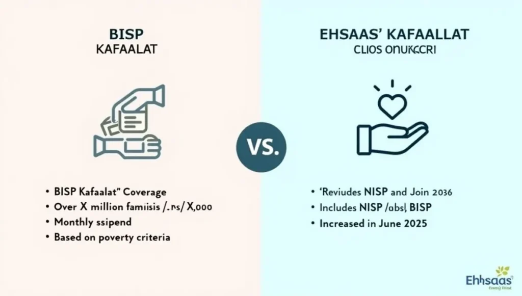 BISP Kafaalat Program, Ehsaas Kafaalat 2025, BISP vs Ehsaas comparison, Kafaalat eligibility criteria, BISP payments June 2025, Ehsaas program updates, Kafaalat registration online, social welfare programs Pakistan, BISP dynamic survey, Ehsaas cash assistance,

