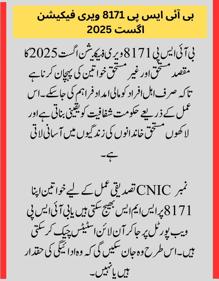 BISP 8171 Verification August 2025 .