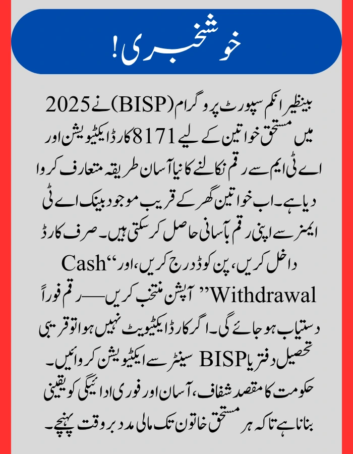 BISP 8171 Card Activation