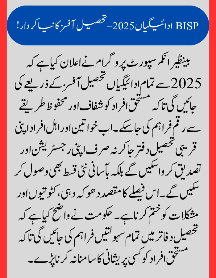 BISP Payment Distribution 2025